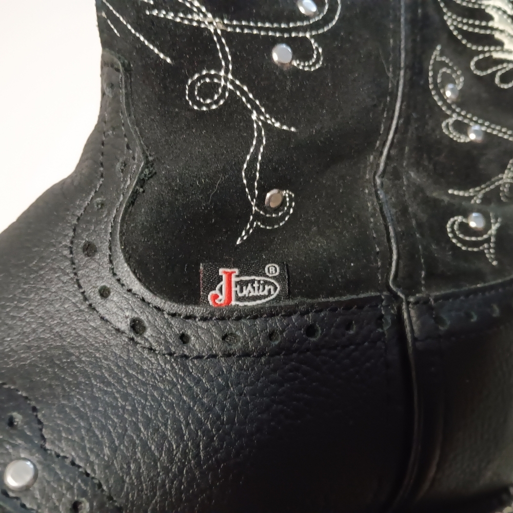 JUSTIN GYPSY Mandra black leather women's boots, 8B - Picture 9 of 16